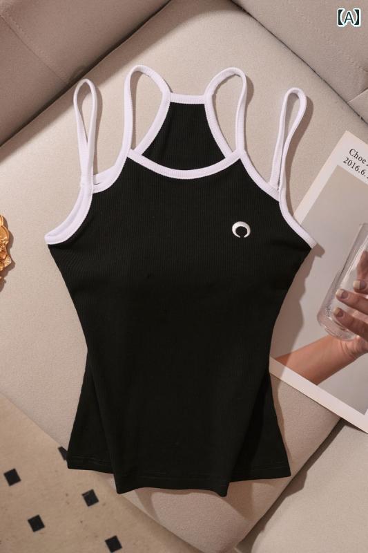 レディース 夏 ミニ キャミソール モテ服 トップス セクシー レイヤード スタイリッシュ おしゃれ 女の子 韓国 イベント フェス パーティ ダンス アウトドア レジャー トレーニング スポーツ デート アップ