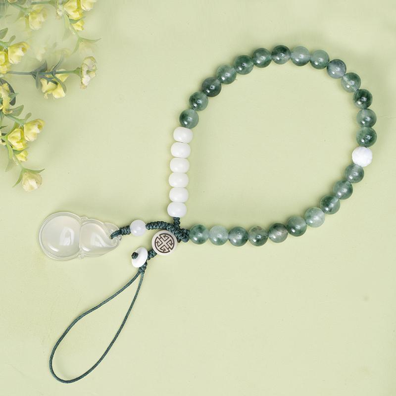 レトロ チャイナ風 玉髄 携帯電話 チェーン ペンダント カップル 手首 ストラップ 紛失 防止 ぶら下げ チェーン レディースバッグ(3)