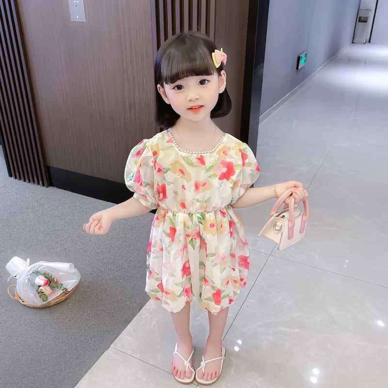 女の子 ドレス ワンピース かわいい 女児 キッズ 子供 夏 夏 おしゃれ かわいい スカート 花柄 ポリエステル