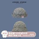 帽子 フリップ バタフライ ロゴ チェック バケットハット レディース 夏 薄手 通気性 和風 バケットハット