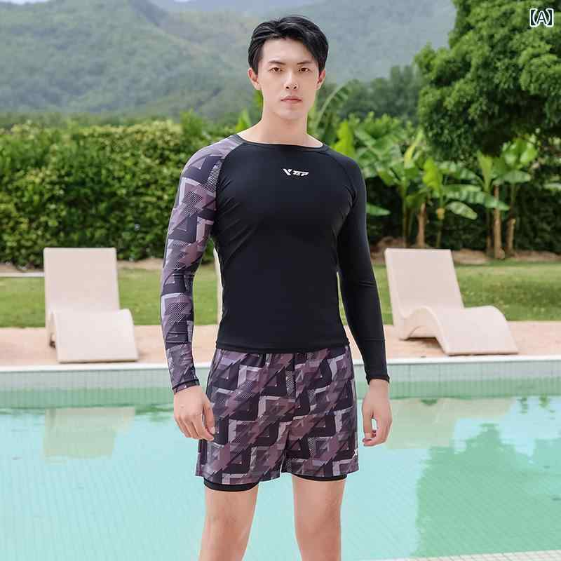 水着 カジュアル セットアップ スイムウェア メンズ 夏 海 プール リゾート レジャー 日焼け防止(4.0)