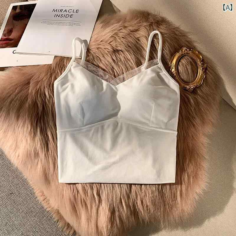 Camisoles - キャミソール ノースリーブ ショート丈 起毛 秋冬 タイトフィット スリム モダン カジュアルセクシー 魅惑 ナイトアウト 野外フェス レディース トップス