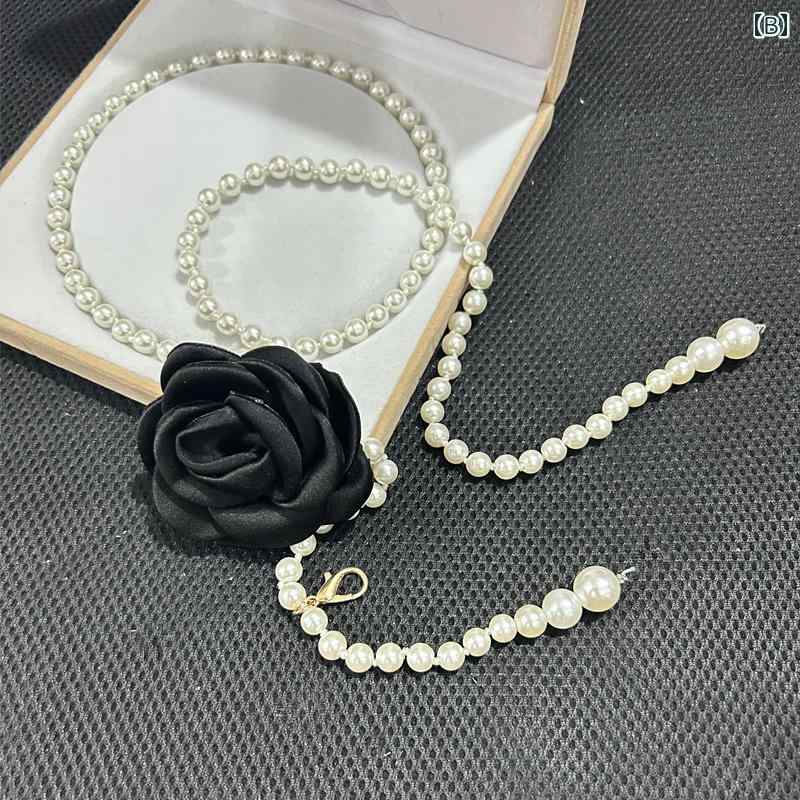 セキュアデポのベルト レディース おしゃれ カメリア ウエスト チェーン レディース 薄手 セーター スカート パール フラワーベルト 装飾 ドレス スーツ パンツ｜アングル3