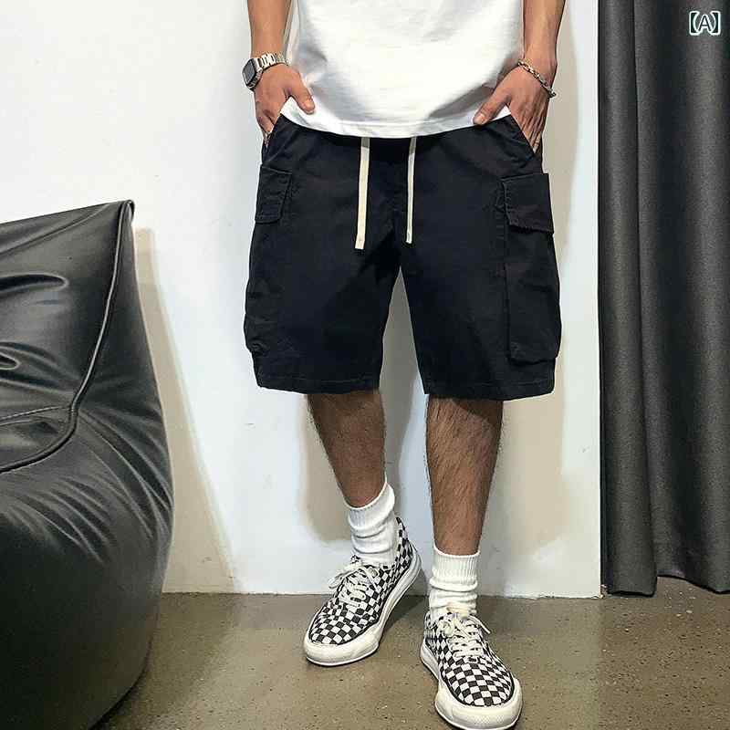 ハーフパンツ メンズ ウィンド 大ポケット カーゴ ショーツ 夏 大きめサイズ パン...