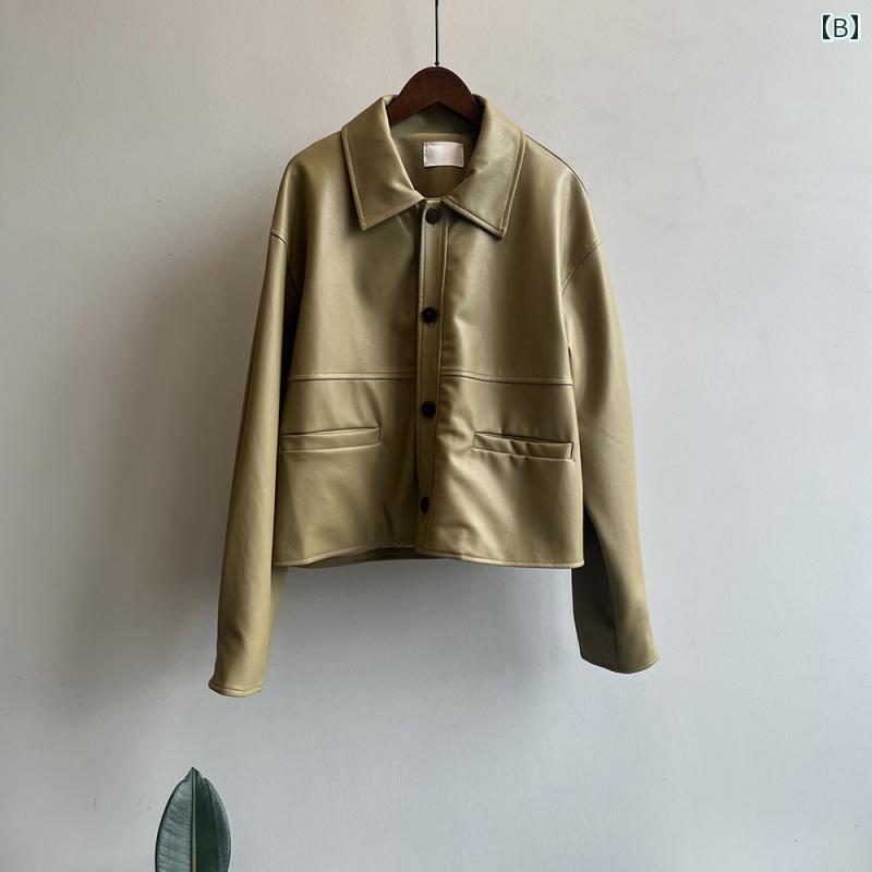 ジャケット 秋 春 カジュアル アメリカン レトロ Pu レザー 女性 小さい ショート オートバイ トップス secure-depo-10300142 セキュアデポ サンプル画像3