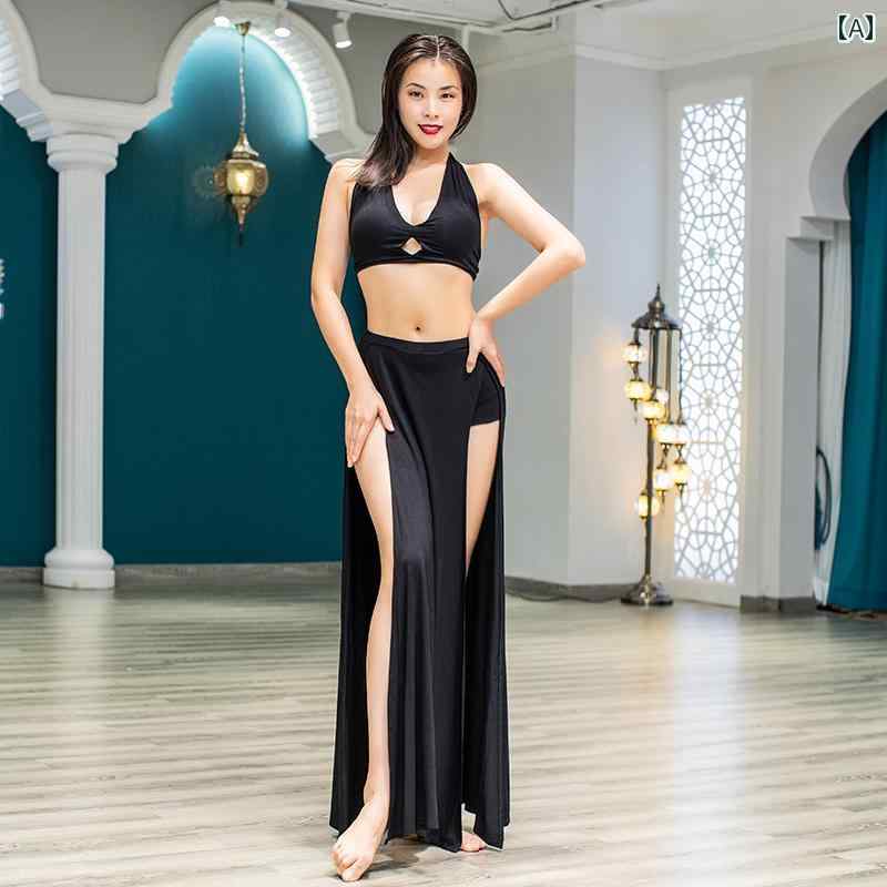 セキュアデポのベリーダンス 衣装 レッスン着 トップス セットアップ 衣装 セット セパレート スカート セクシー レディース 体操 カジュアル フィット レディース｜アングル2