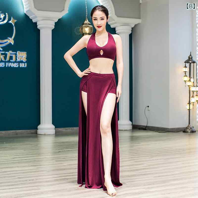 セキュアデポのベリーダンス 衣装 レッスン着 トップス セットアップ 衣装 セット セパレート スカート セクシー レディース 体操 カジュアル フィット レディース｜アングル3