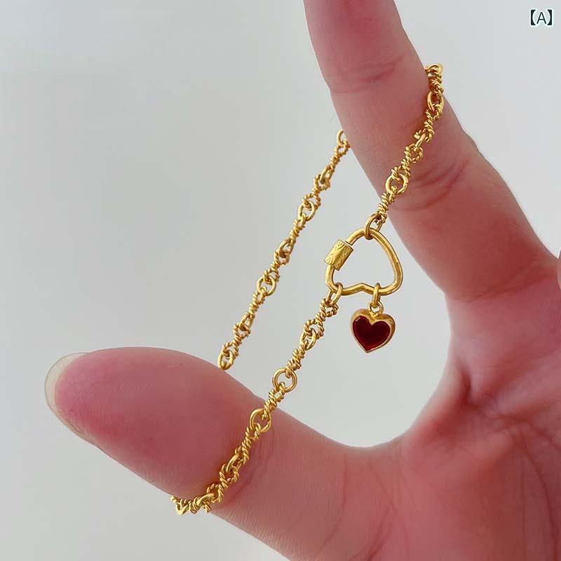 ブレスレット ハート ツイスト ブレスレット チャイナ風 ハンド ジュエリー レディース アクセサリー オールシーズン