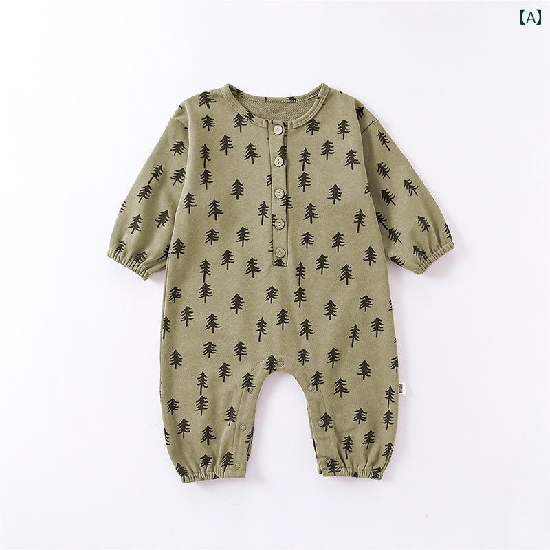 ロンパース かわいい ベビー 秋 オール プリント 小木 服 ジャンプ スーツ 男性 女性 秋 ジャンプ スーツ ベビーロンパース アウトドア ロンパース
