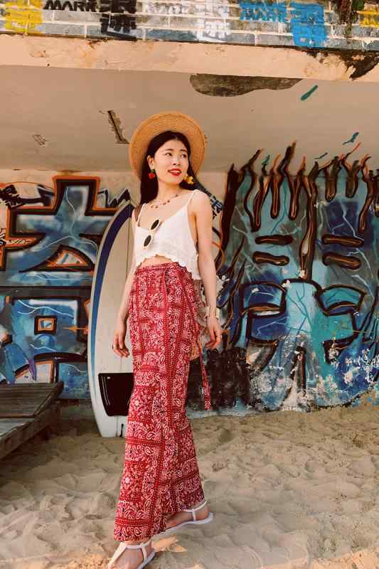 ファッション ドレス セットアップ トップス セット ロング パンツ ズボン エスニック レディース スリム スリット 薄手 夏 レディース リゾート 旅行 写真撮影 衣装