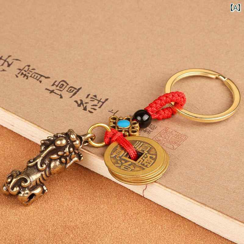 レトロ 車 キーホルダー ペンダント キーアクセサリー キーチェーン ストラップ メンズ レディース兼 チャイナテイスト 装飾品 真鍮