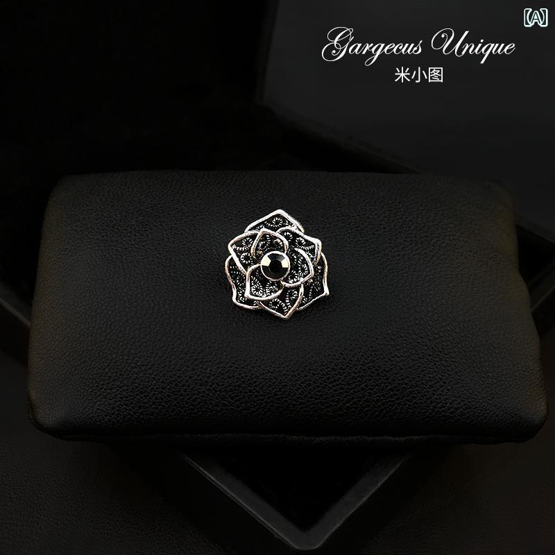 ブローチ 美しい スーツ 装飾 精巧 ヴィンテージ フラワー ハイエンド 小さい 襟ピン 襟 ボタン セーター カーディガン ピン