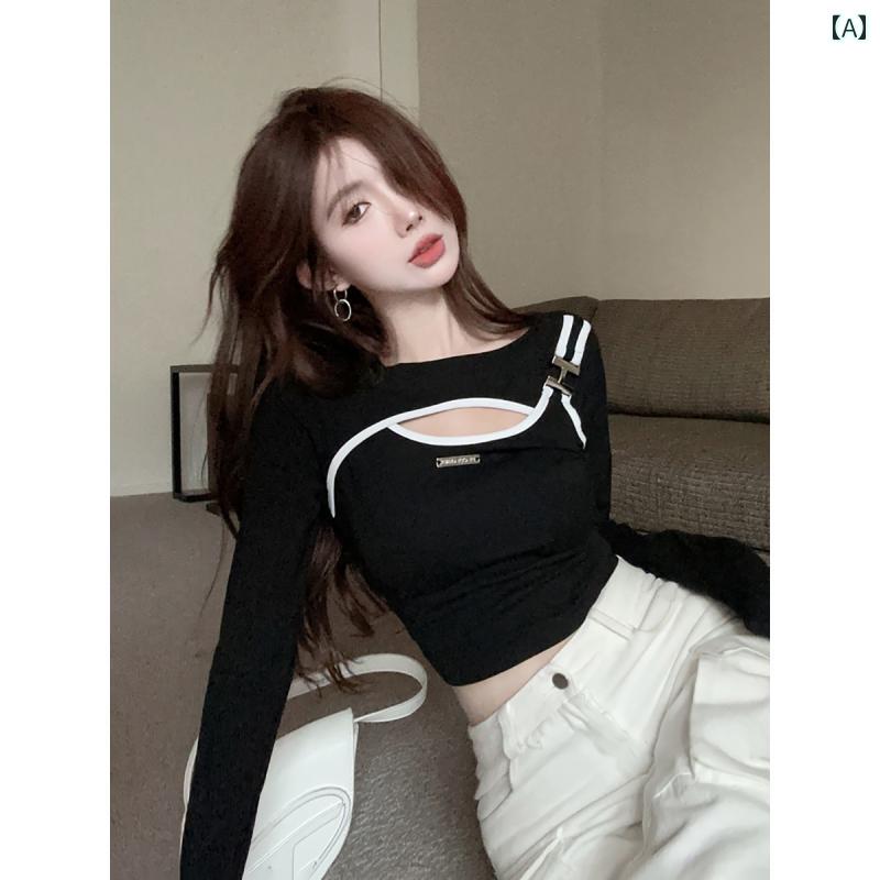 レディース 長袖 ショート トップス 韓国 エレガント セクシー お腹見せ おしゃれ かわいい フィット感 ダンス 衣装 イベント フェス パーティー 式典 デート 普段使い使い