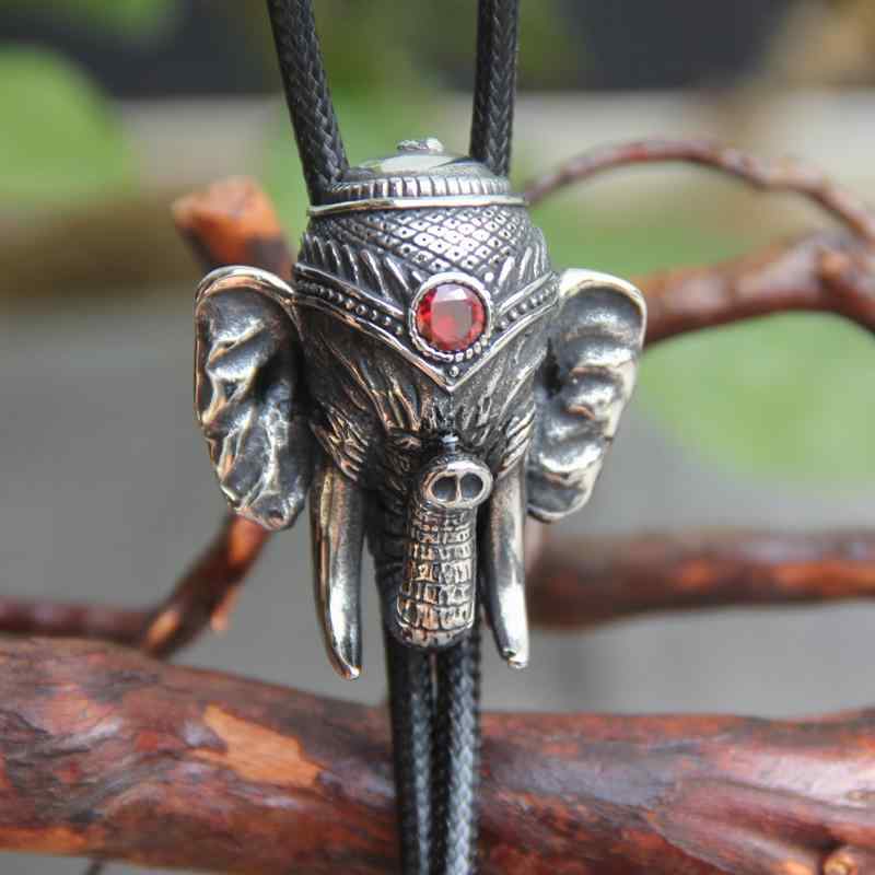 象 頭 ボロタイ ネクタイ ロープ ネクタイ ネックストラップ ループタイ ステンレス ファッション 小物