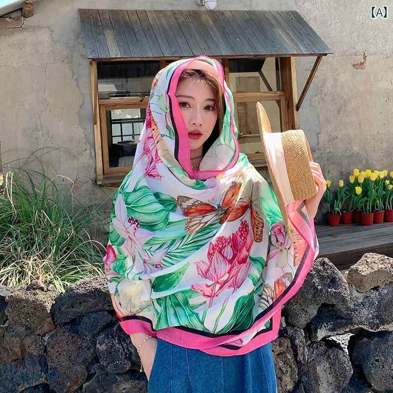 スカーフ マント 日焼け防止 レディース 花 リバーシブル 春秋夏 柔らかい 軽量 民族調 大きめ 防紫外線 かわいい カジュアル レジャー