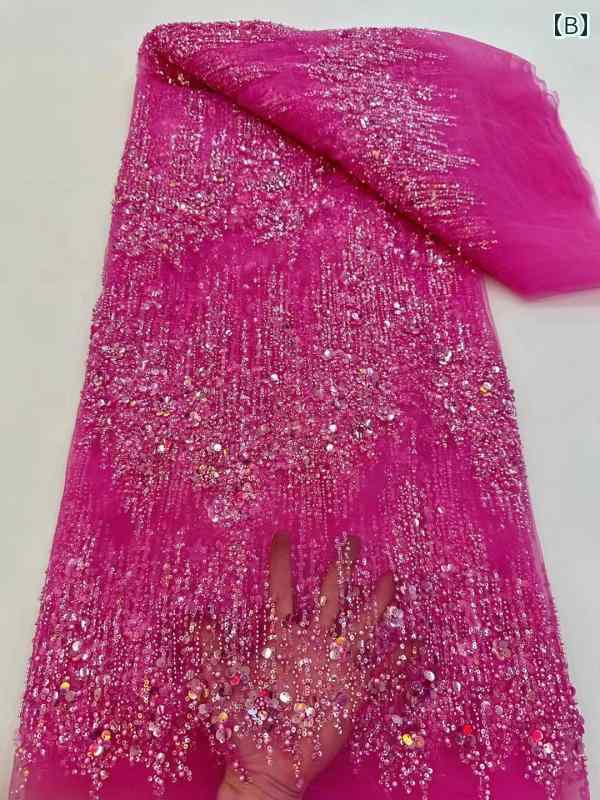 生地 おしゃれ 布 カット クロス レース メッシュ 刺繍 手芸 クラフト 裁縫材料 服 DIY ドレス 衣装 3