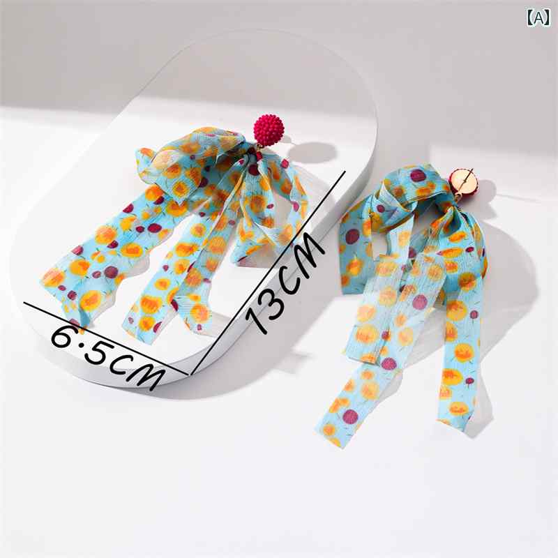 レディース アフリカン ファッション ボヘミアン ファブリック ロング ピアス ジュエリー