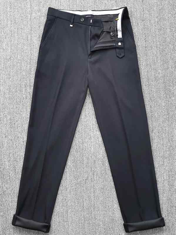 パンツ メンズ 秋 カジュアル ウール ビジネス 抗 シワ ストレッチ スリム エグゼクティブ 職場 ズボン