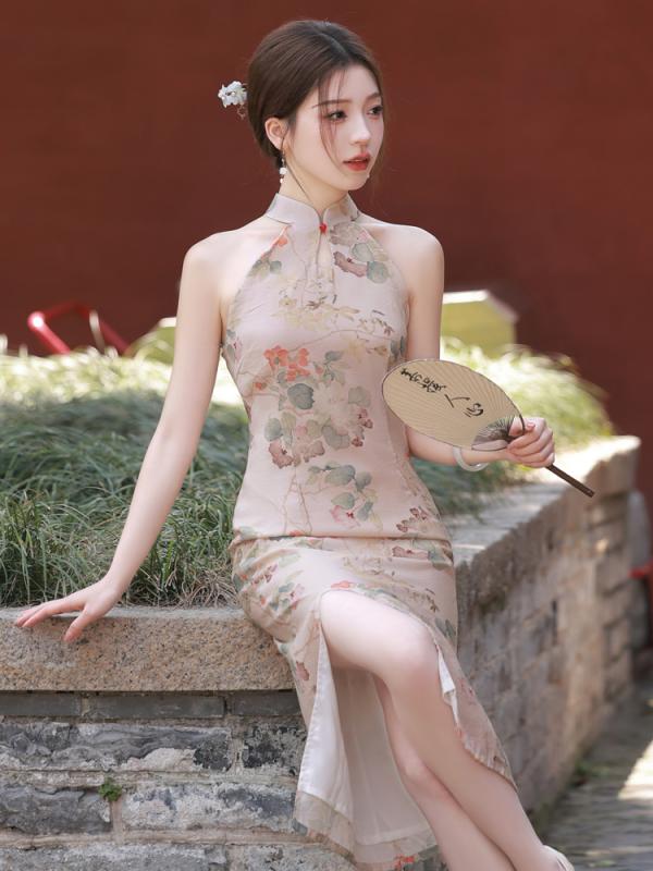 China Dress - チャイナ ドレス レトロ かわいい レディース 中国風 チャイナドレス 夏 女の子 エレガント スリット