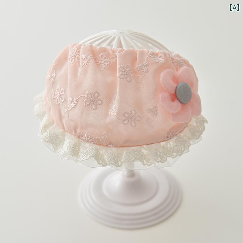 新生児 帽子 ヘッドバンド 小さめ 月 薄手 女の 赤ちゃん プリンセス ヘア バンド 夏 レース 通気性 ベ..
