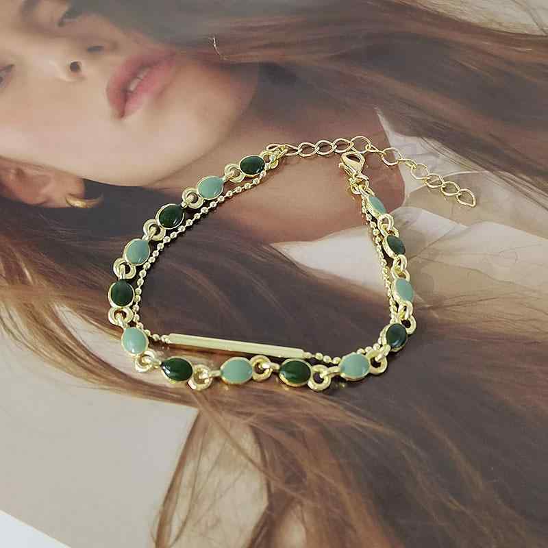 ブレスレット レディース フランス レトロ 二層 ライト ジュエリー ファッション アクセサリー 装飾品