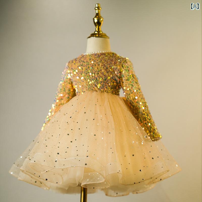 ドレス 発表会 子供 パーティー ホスト ピアノ 演奏 服 ガールズ ゴールデン 誕生日 パーティー プリンセス 春夏