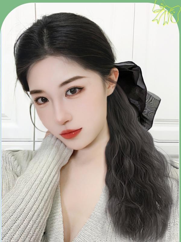 レディース ウィッグ ワンタッチ おしゃれ ポニーテール ロング 巻き毛 クリップ 高ポニーテール 人工毛 ポニーテール 三つ編み