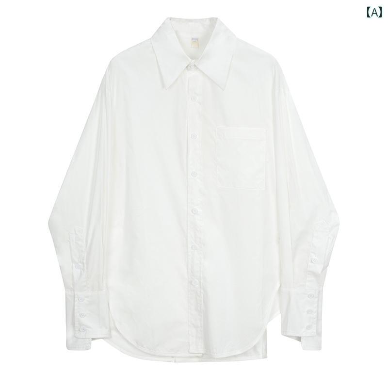 レディース カジュアル トップス 春 長袖 シャツ 韓国 シンプル 多目的 ジャケット シック スリム