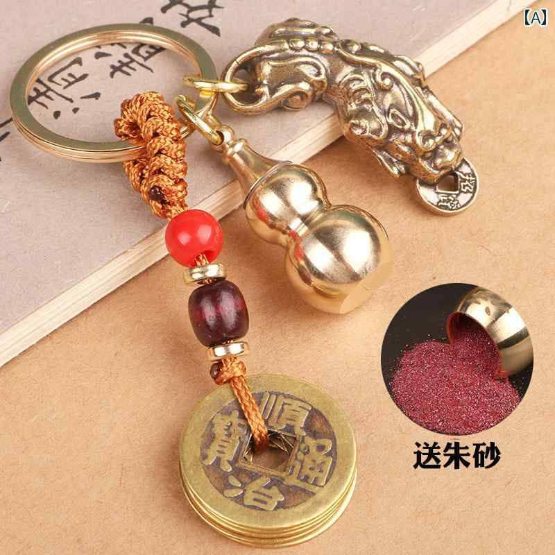 レトロ 車 キーホルダー ペンダント キーアクセサリー キーチェーン ストラップ メンズ レディース兼 チャイナテイスト 装飾品 真鍮