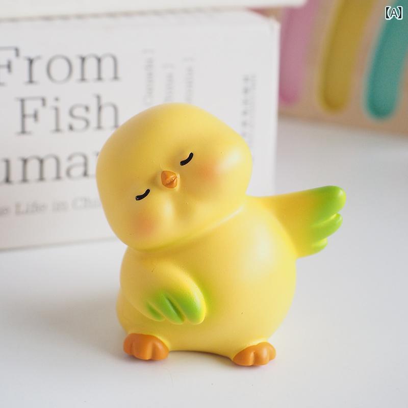 かわいい 元気 置物 オーナメント 室内 車内 装飾品 インテリア 小物 オフィス デスク 普段使い生活 レトロ さわやか モチーフ 癒し 動物 ストレス緩和 鳥 アヒル