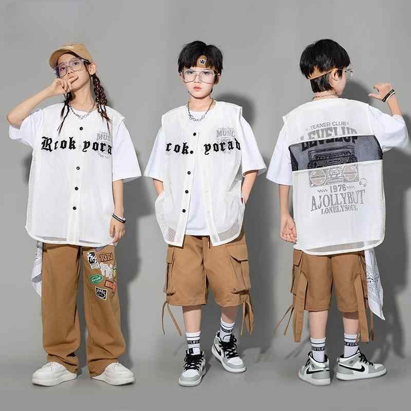 子供服 女の子 男の子 Tシャツ ベスト パンツ コスチューム バンド ダンス ヒップホップ ストリート系 パフォーマンス 衣装 クール かっこいい キッズ