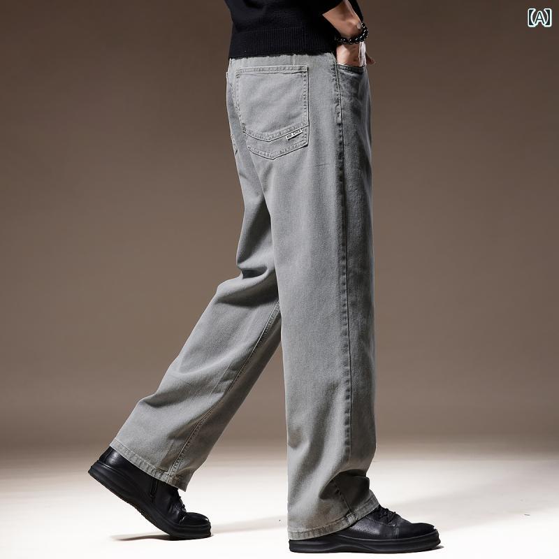 メンズ デニム ロングパンツ ストレート 韓国 カジュアル ストリート おしゃれ 着やい 動きやい 快適 イベント レジャー アウトドア キャンプ