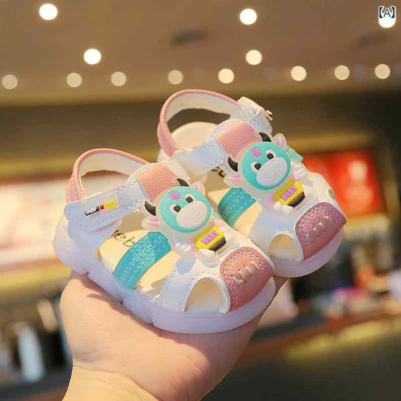 サンダル ベビー キッズ シューズ 夏 ビーチ ソフト ソール 滑り防止 幼児 女の子 男の子 赤ちゃん 靴 PU レザー