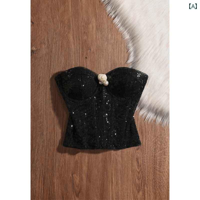 チューブトップ ビスチェ ショート丈 タイトフィット スリム 女の子 トップス モダン セクシー 魅惑 アーバン レディース