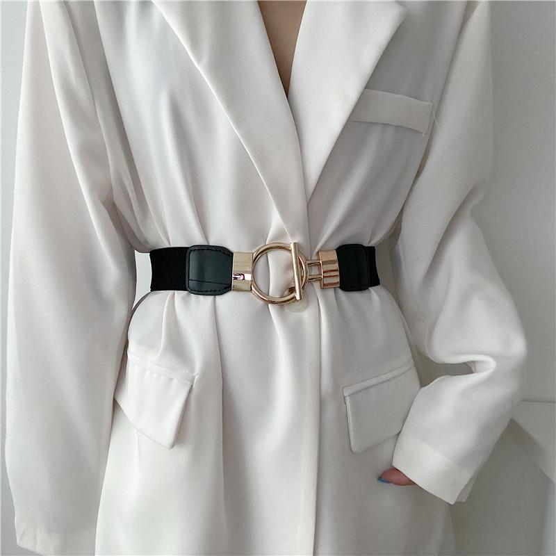シャツ レディース 夏 ベルト おしゃれ ウエストバンド 女性用 白 黒 赤 ウエスト ゴム ベルト 装飾 お 揃い アウター用 ガードル