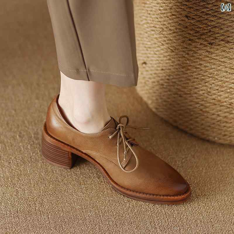 レディース カジュアル オックスフォード シューズ カレッジ ビジネス レトロ ポインテッドトゥ 女性 ..