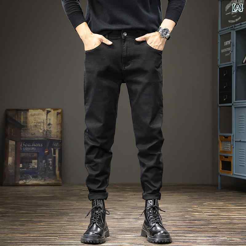 メンズ デニム ロングパンツ ジーンズ スリム ストレート アメリカン ストリート おしゃれ かっこいい 履きやい 快適 イベント フェス レジャー アウトドア キャンプ ダンス パフォーマンス 仕事着
