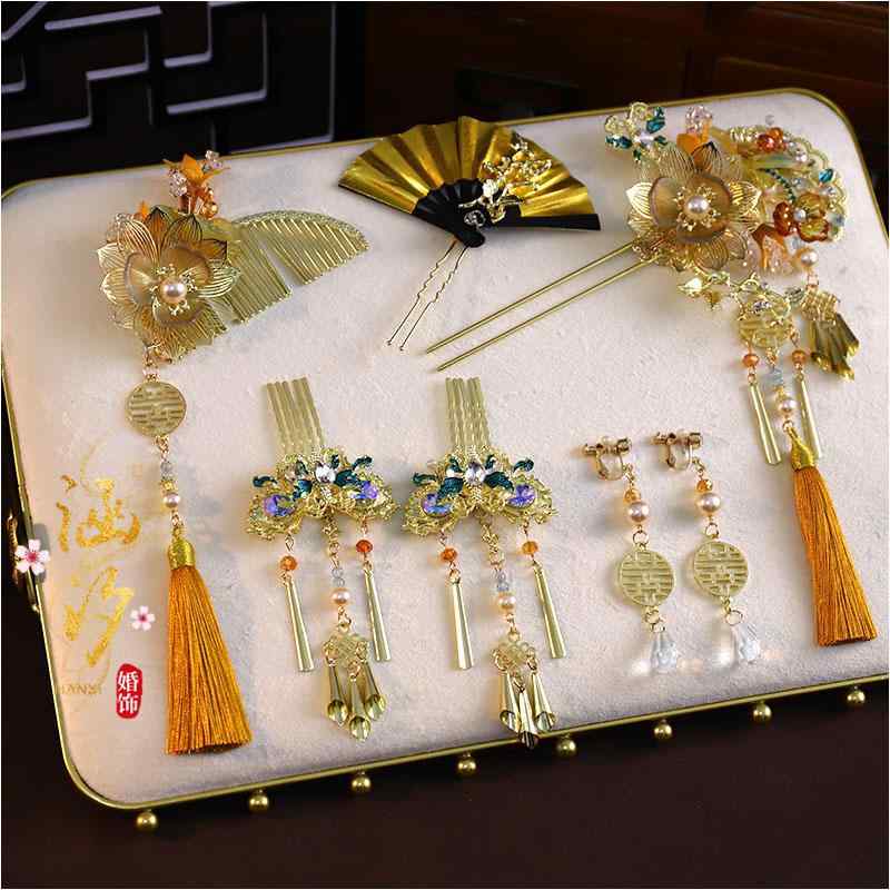 ヘア アクセサリー ヘアバンド ジュエリー ブライダル ヘッド カチューシャ 結婚式 レディース 中国風 ..