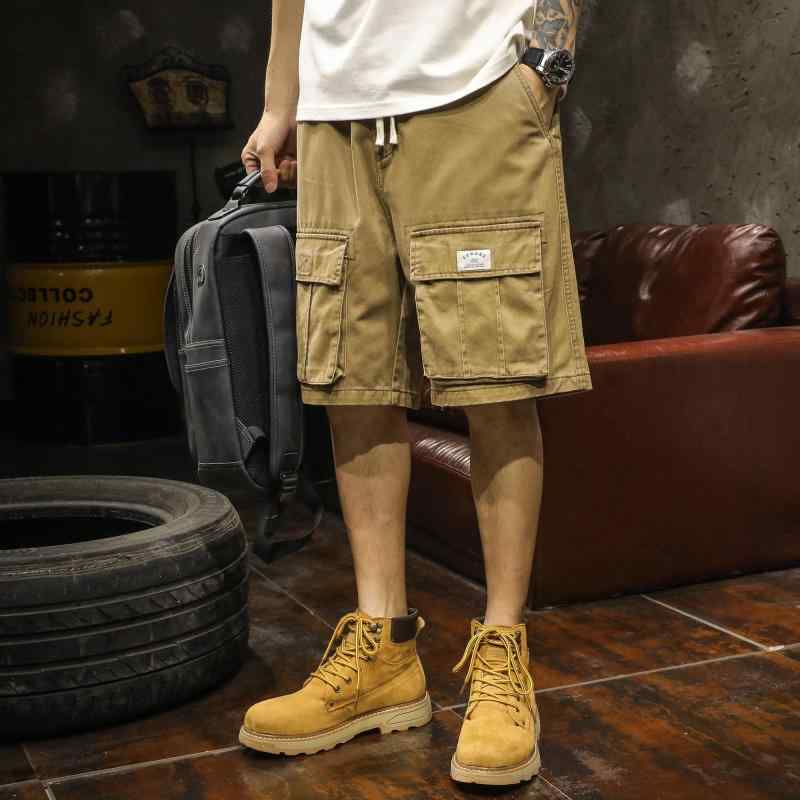 ハーフパンツ メンズ アメリカン マウンテン オーバー オール 夏 綿 厚手 ゆったり 大きめサイズ 五分丈 パンツ 膝上 カジュアル ストレッチ性 五分丈 ファッション かっこいい