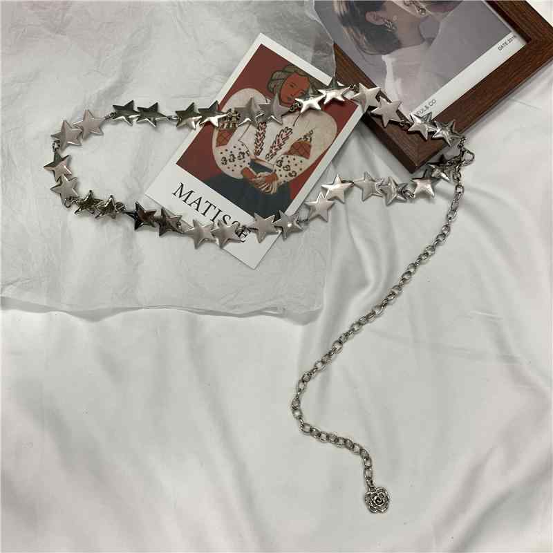 スカート レディース ウエスト チェーン おしゃれ スター チェーン ファッション jk 制服 ベルト 金属 ズボン チェーン 韓国