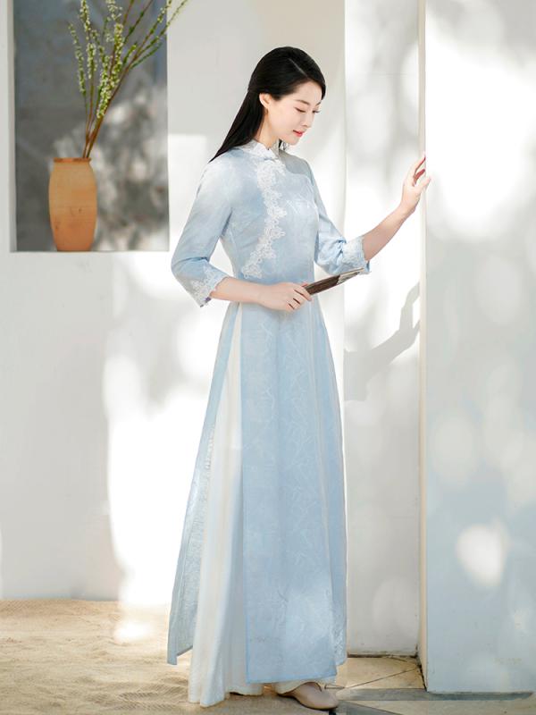 ドレス コットン 夏 チャイナ 女性 中華風 レトロ デイリー ヤング リネン アオザイ チャイナ