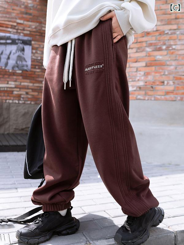 女の子 ボトムス パンツ かわいい スポーティー カジュアル シンプル 冬 リラックス デイリーウェア おしゃれ 中学 高校 学生