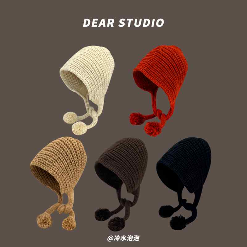 帽子 ニット帽 レディース おしゃれ ファッション 黒 ウール レディース 学生 暖かい カジュアル ボンボン ストラップ かわいい デイリー シンプル スタイリッシュ