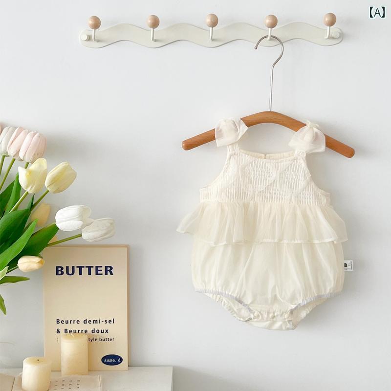 ドレス スカート ロンパース ベビー 夏服 ジャンプ スーツ かわいい 赤ちゃん 女児 サマー プリンセス ..