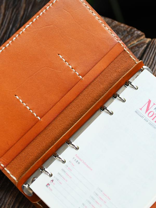 植物 タンニン めし革 ハンドブック 芸術 レザー バインダー ノート 第1層 牛革 トラベル ダイアリー A..