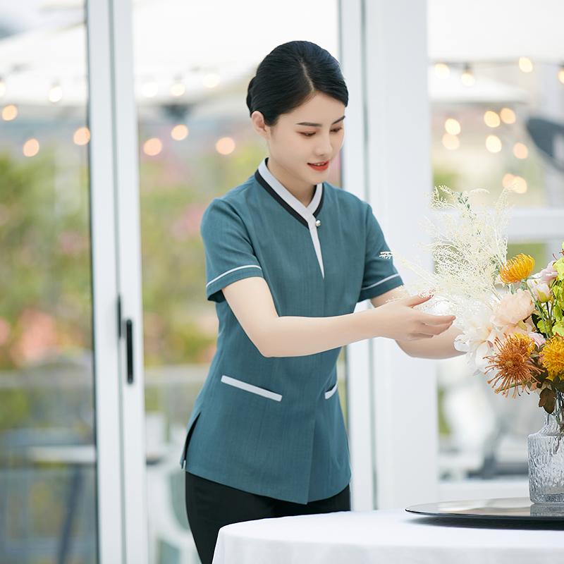 業務 ユニフォーム 飲食店 ホテル 客室 清掃員 作業着 半袖 不動産 清掃員 ショッピング モール 制服 トップス パンツ セットアップ