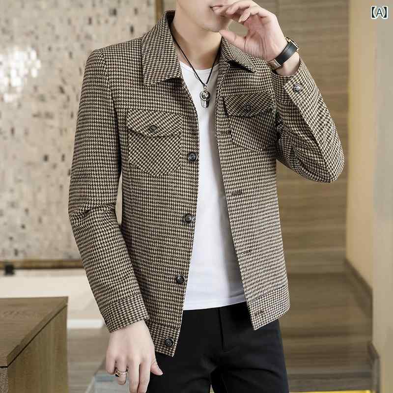 楽天市場】千鳥格子 コート（カラーレッド）（メンズ