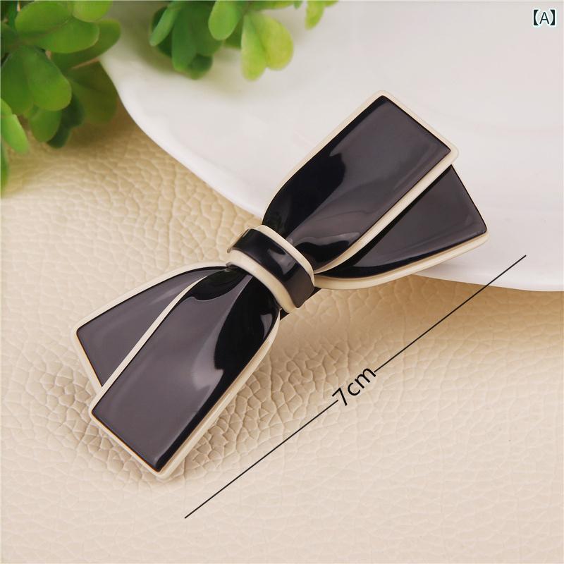 アクセサリー ヘア かわいい 韓国 大きい リボン ポニーテール ヘアピン 女性 後頭部 一 文字 クリップ 水平 帽子