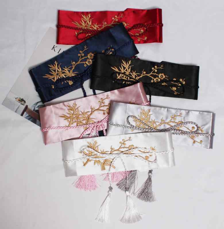 ベルト レディース 幅広 ウエストマーク カジュアル 花 刺繍 布 結び ドレス ウエスト バンド シャツ 装飾 アウターウェア