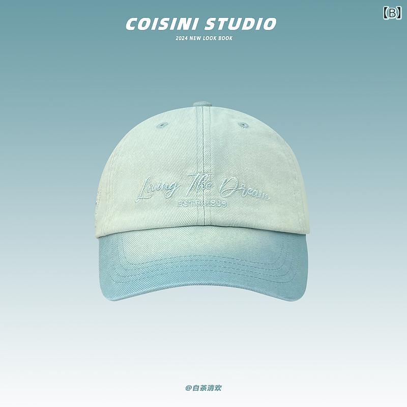 ベースボールキャップ 刺绣 カジュアル 帽子 ひさし帽 アウトドア グラデーション 刺繍 アメリカン かわいい レディース 装飾 外出 屋外 レジャー レディース 夏